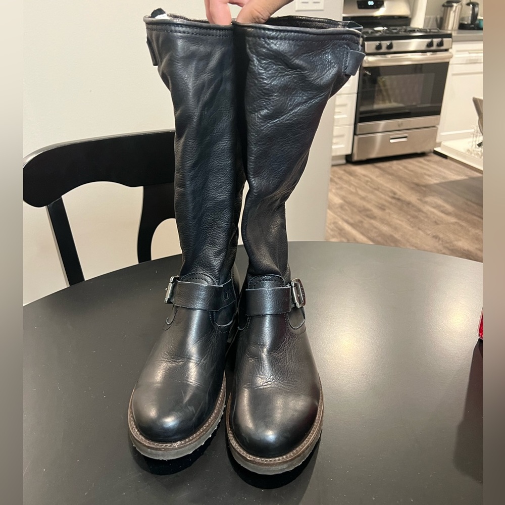 Frye black leather boots
